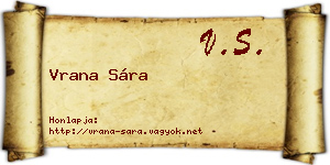Vrana Sára névjegykártya