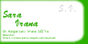 sara vrana business card